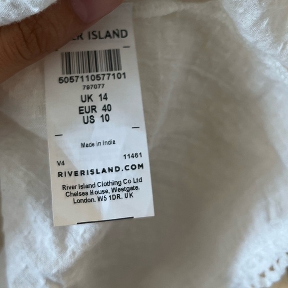 River Island Ruffled Eyelet Mini Dress (Size 10) - Picture 6 of 13